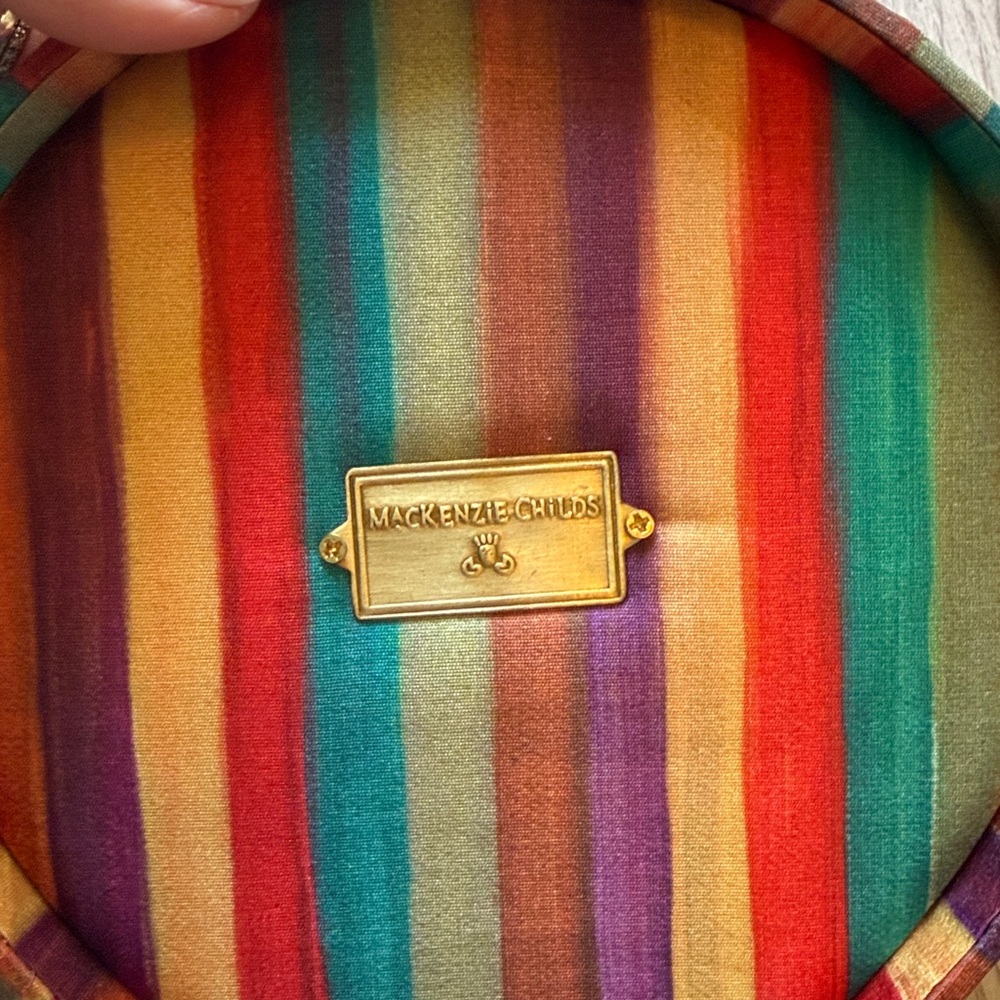 Mackenzie-Childs Courtly Check Round Jewelry Box - Picture 5 of 5